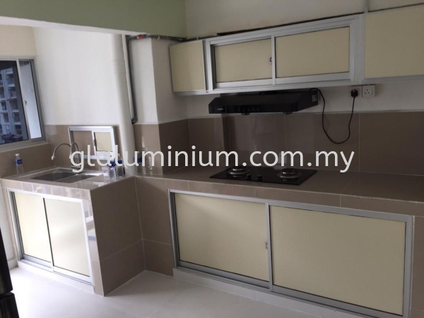 kitchen cabinet sliding door @TKC Utama 3/9. Kota Cheras. cheras  Aluminium Cabinet Doors Selangor, Malaysia, Kuala Lumpur (KL), Cheras Supplier, Installation, Supply, Supplies | GL GLASS & ALUMINIUM TRADING