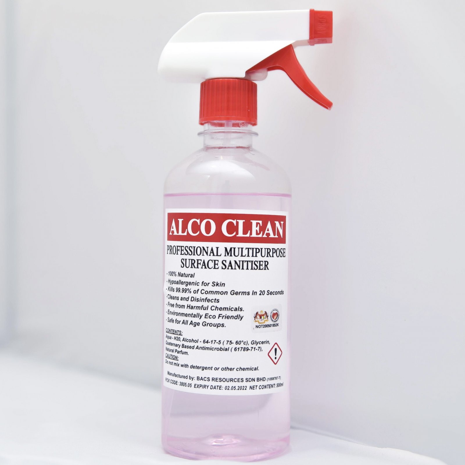 ALCO CLEAN SURFACE SANITISER 500ml