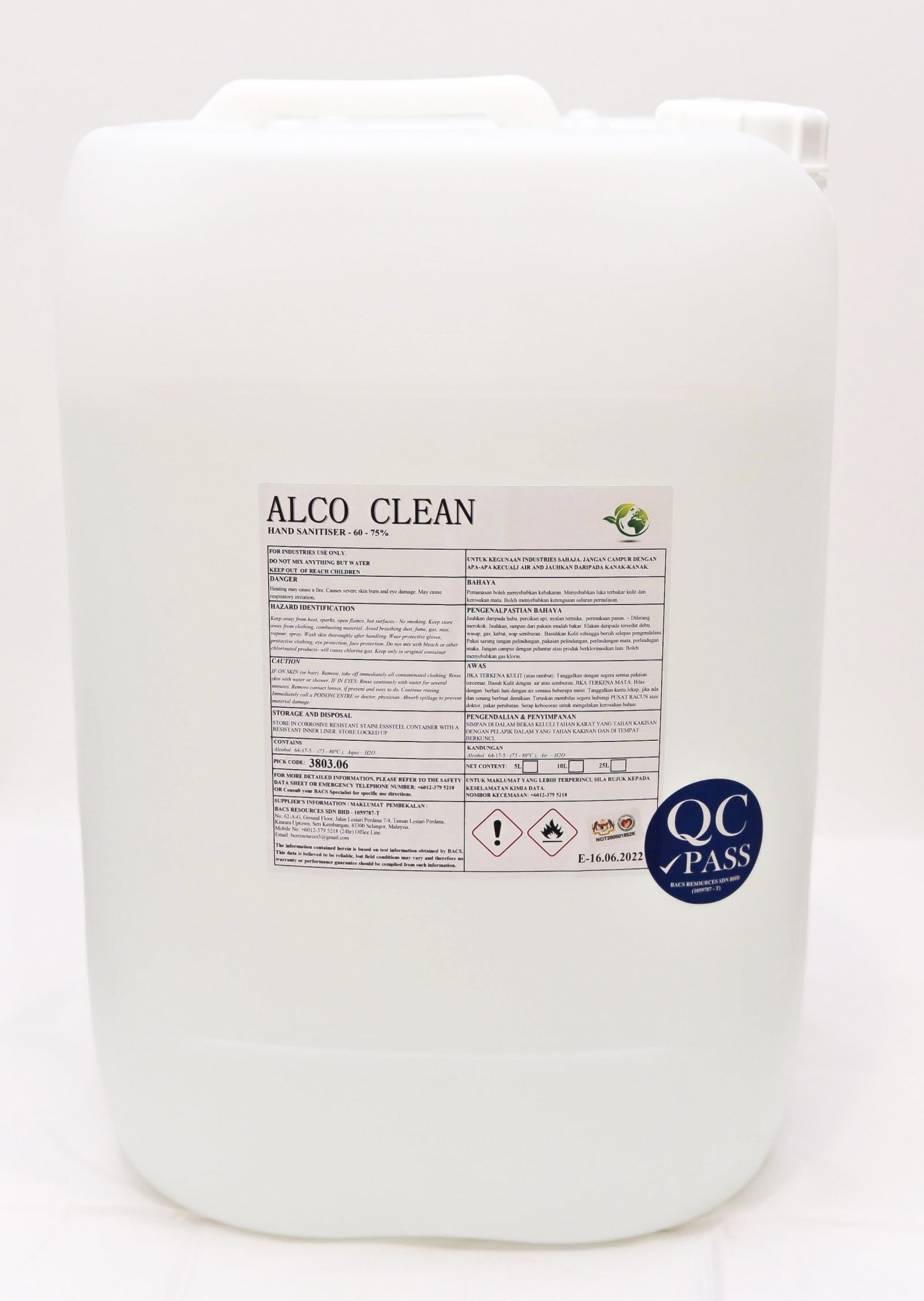 ALCO CLEAN HAND SANITISER 25L