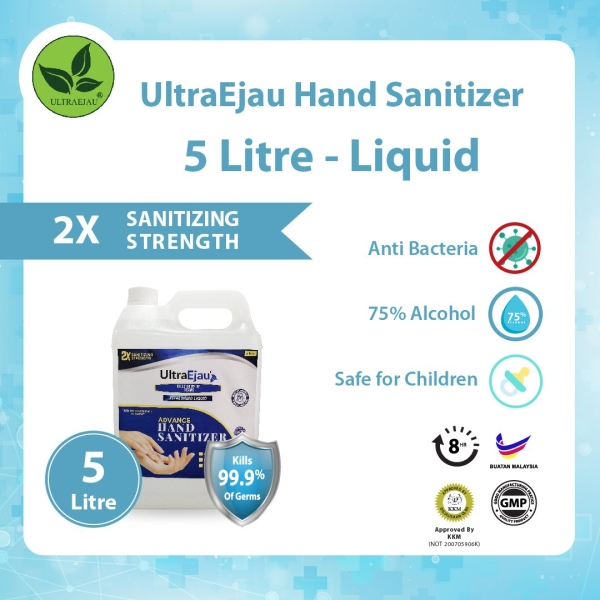 UltraEjau Hand Sanitizer 5 Liter - Liquid Hand Sanitizer & Surface Disinfection Selangor, Malaysia, Kuala Lumpur (KL), Johor Bahru (JB), Penang, Perak Supplier, Suppliers, Supply, Supplies | Kualiti Alam Hijau (M) Sdn Bhd