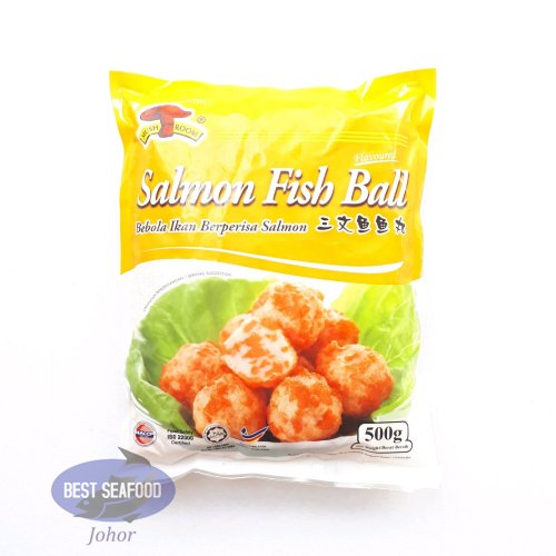 Salmon Fish Ball Mushroom 三文鱼鱼丸 Bebola Ikan Berperisa Salmon Sold Per Pack Steamboat Bbq