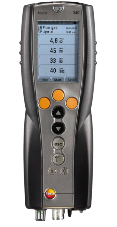 testo 340 flue gas analyzer for use in industry
