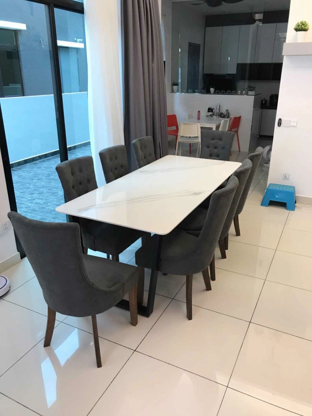 Dinning Table marble pattern permeating sanctuary 