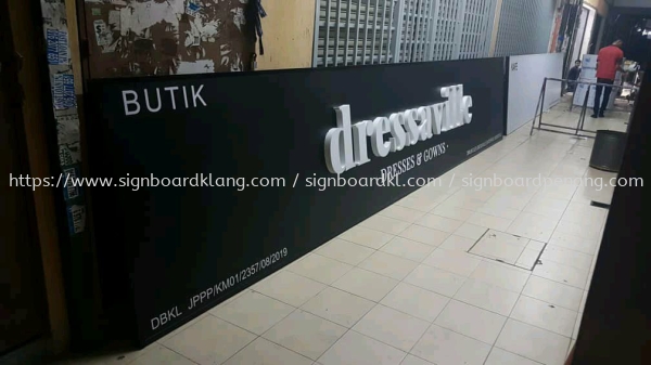 Dressaville 3D LED channel box up lettering signboard signage at kuchai lama Kuala Lumpur 3D LED Signage Selangor, Malaysia, Kuala Lumpur (KL) Pembuat, Pebekal, Pemasangan | Great Sign Advertising (M) Sdn Bhd