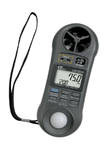 lutron lm-8010 4 in 1, anemometer with air flow (cmm,cfm) + humidity meter + light meter + thermomet