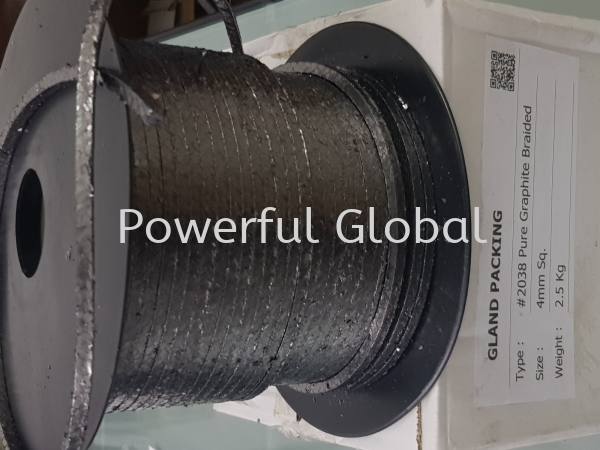 PURE Graphite Braided #2038 4mm Square Packing Graphite Packing  Gland Packing / Mechanical Seal Malaysia, Selangor, Kuala Lumpur (KL), Rawang Manufacturer, Supplier, Supply, Supplies | Powerful Global Supplies