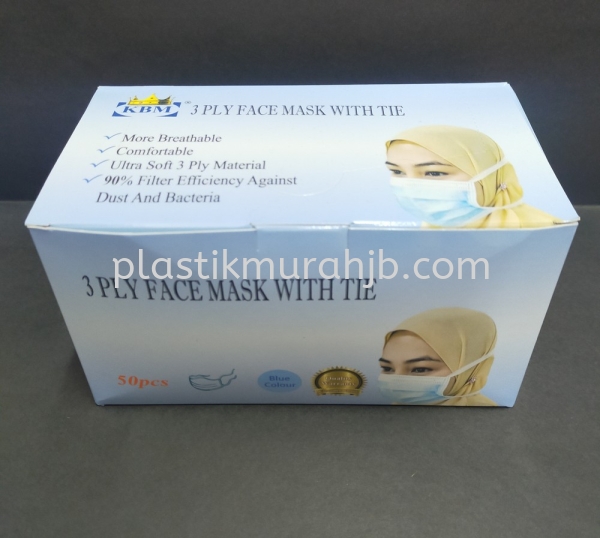 3-Ply KBM Face Mask with Tie Face Mask Johor Bahru (JB), Malaysia, Pasir Gudang Supplier, Wholesaler, Supply, Supplies | SJ DIY PLASTIC DISTRIBUTION (M) SDN BHD