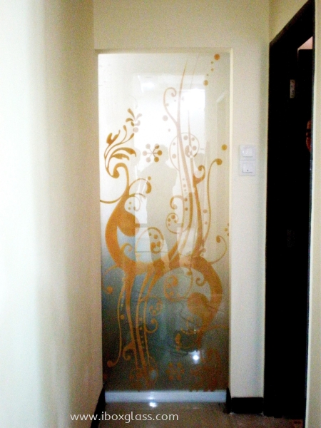 Door Glass Sandblasted Frameless Sandblasted Glass Door Door Glass Studio Penang, Malaysia Supplier, Suppliers, Supply, Supplies | IBOX DESIGN