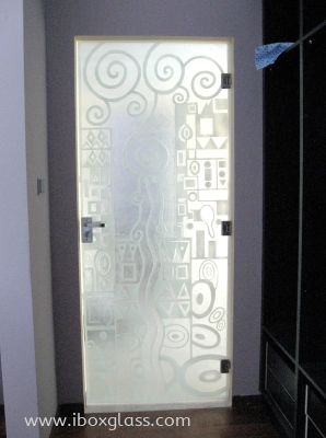 Door Glass Sandblasted