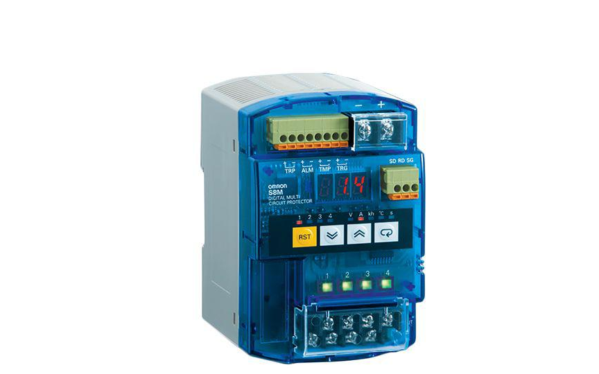 omron s8m complete flexible dc circuit protector that has a wide array of displays, alarm outputs, and oth