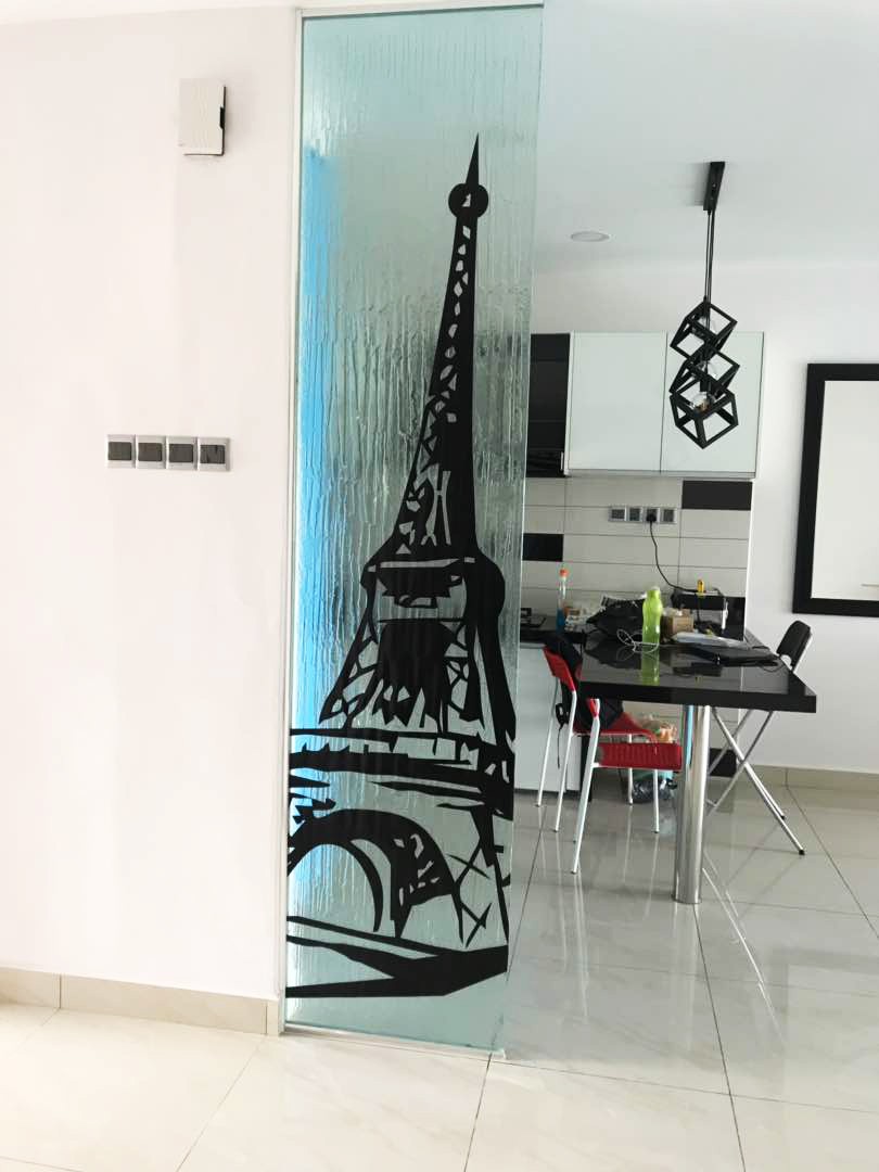 Sandblasted Glass Partition