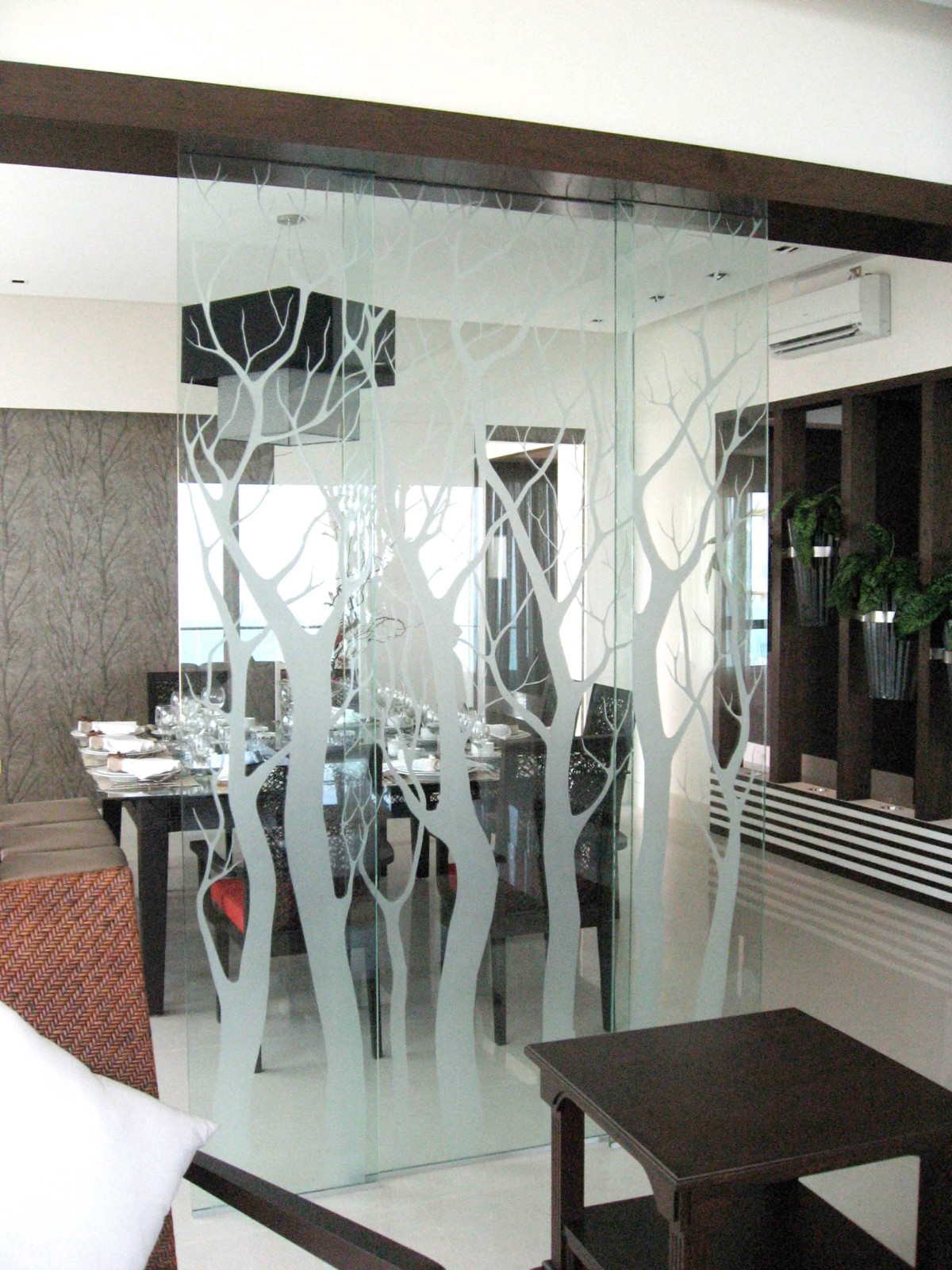 Sandblasted Glass Partition