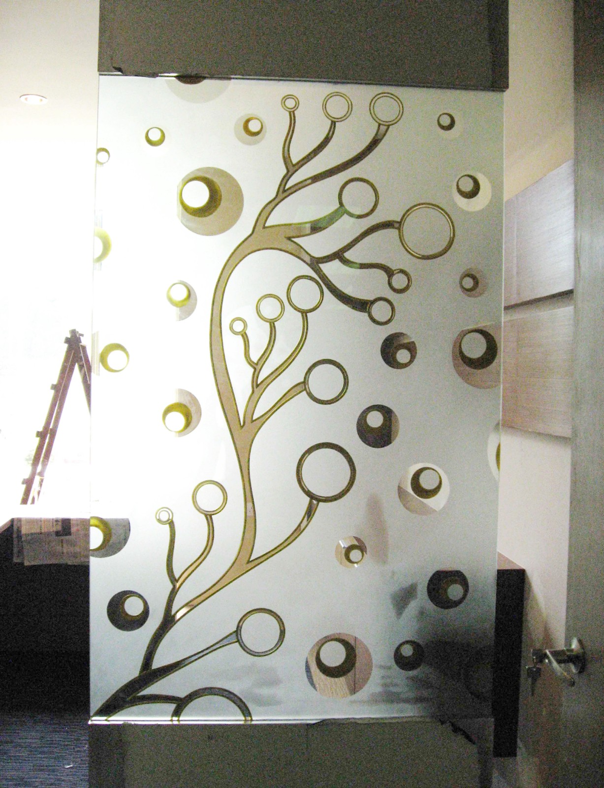 Sandblasted Glass Partition