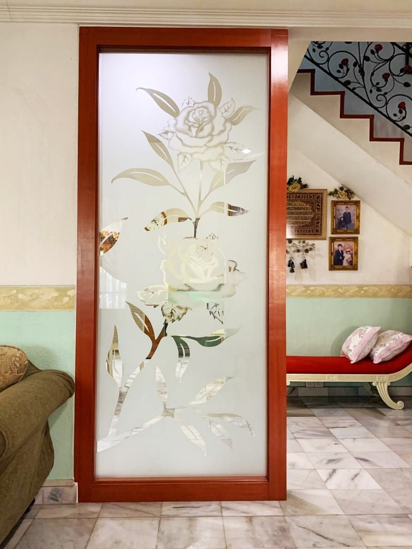 Sandblasted Glass Partition