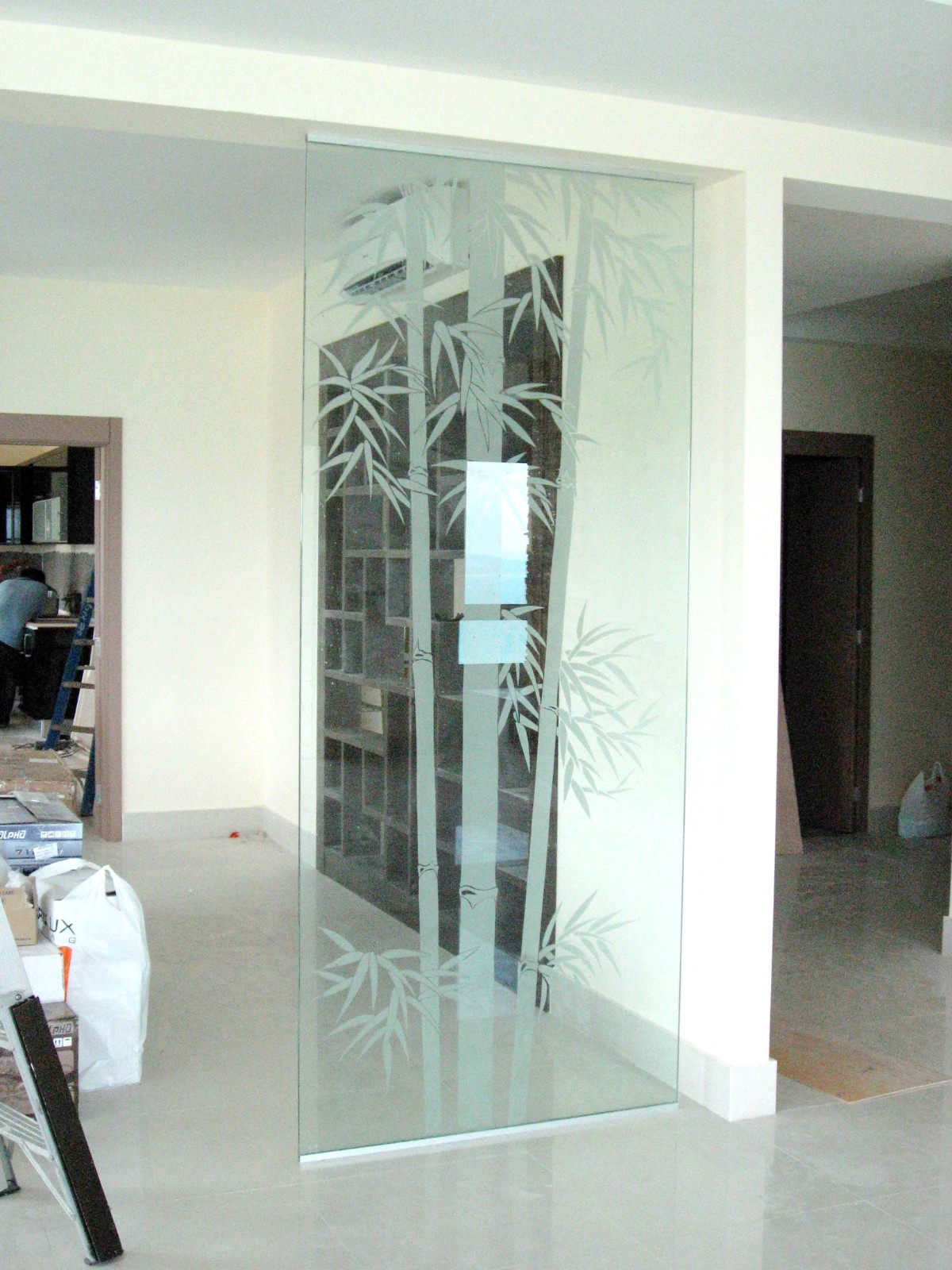 Sandblasted Glass Partition