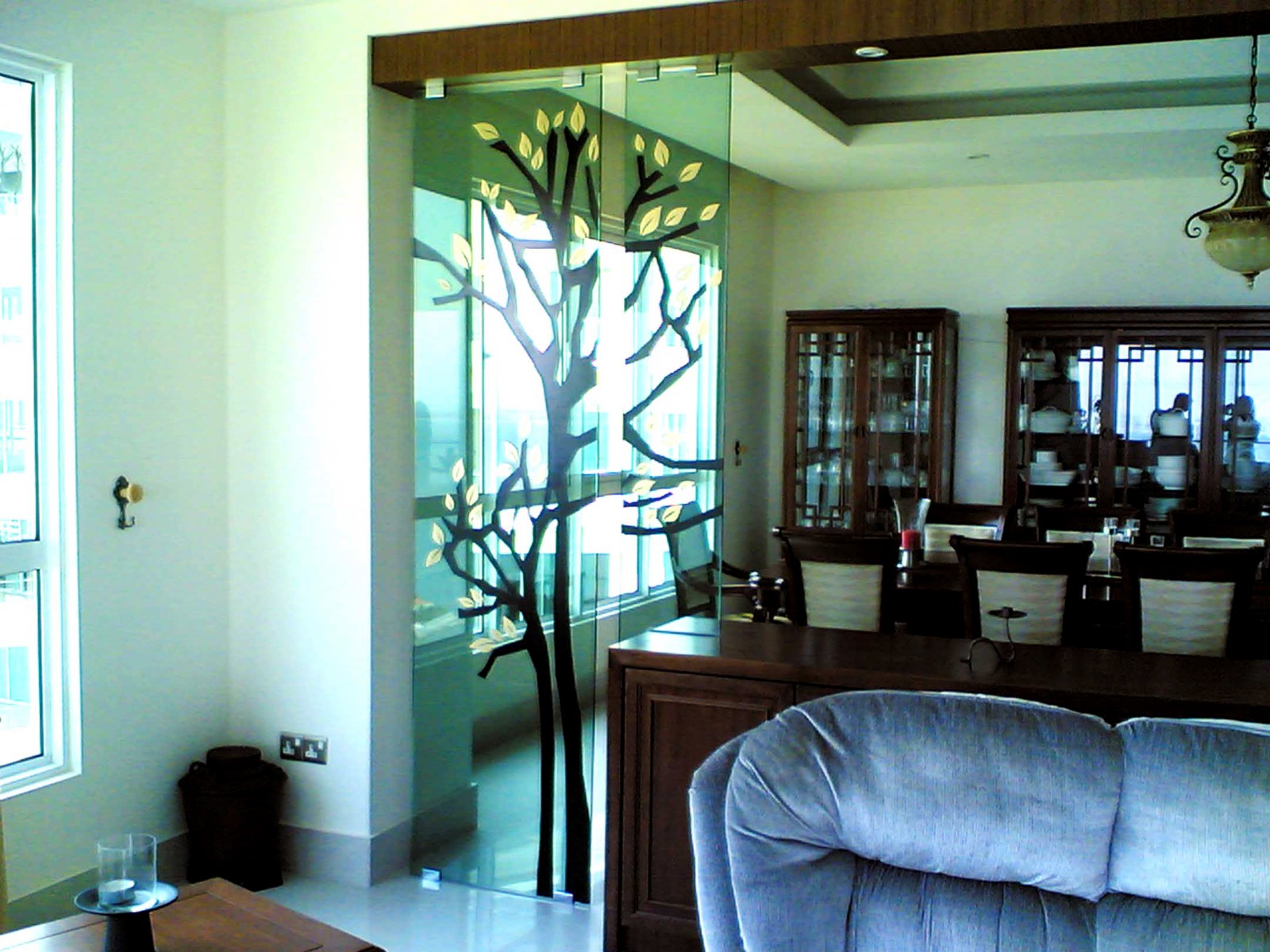 Sandblasted Glass Partition