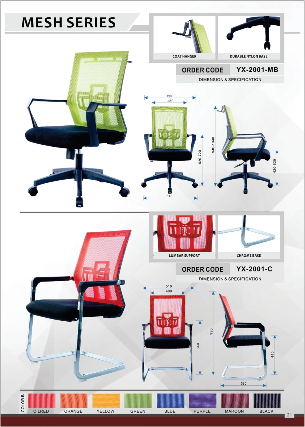 Ergonomic chair Mesh Office Chair Penang Business Grade Swivel Ergonomic Adjustable 