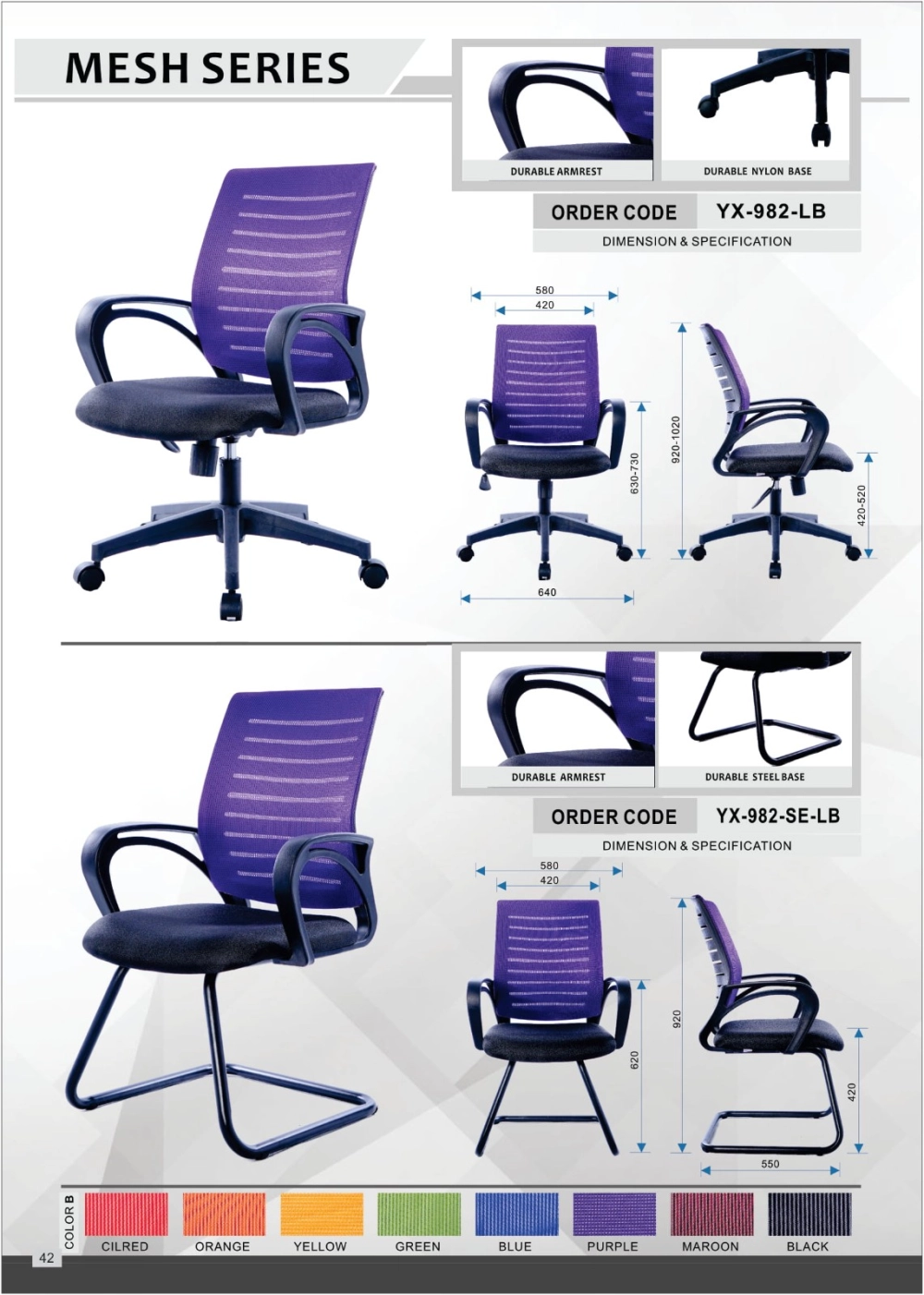 Ergonomic chair Mesh Office Chair Penang Business Grade Swivel Ergonomic Adjustable 