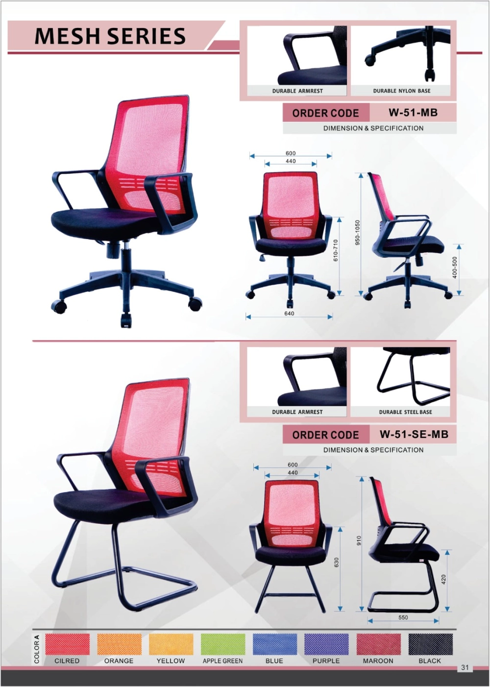 Ergonomic chair Mesh Office Chair Penang Business Grade Swivel Ergonomic Adjustable 