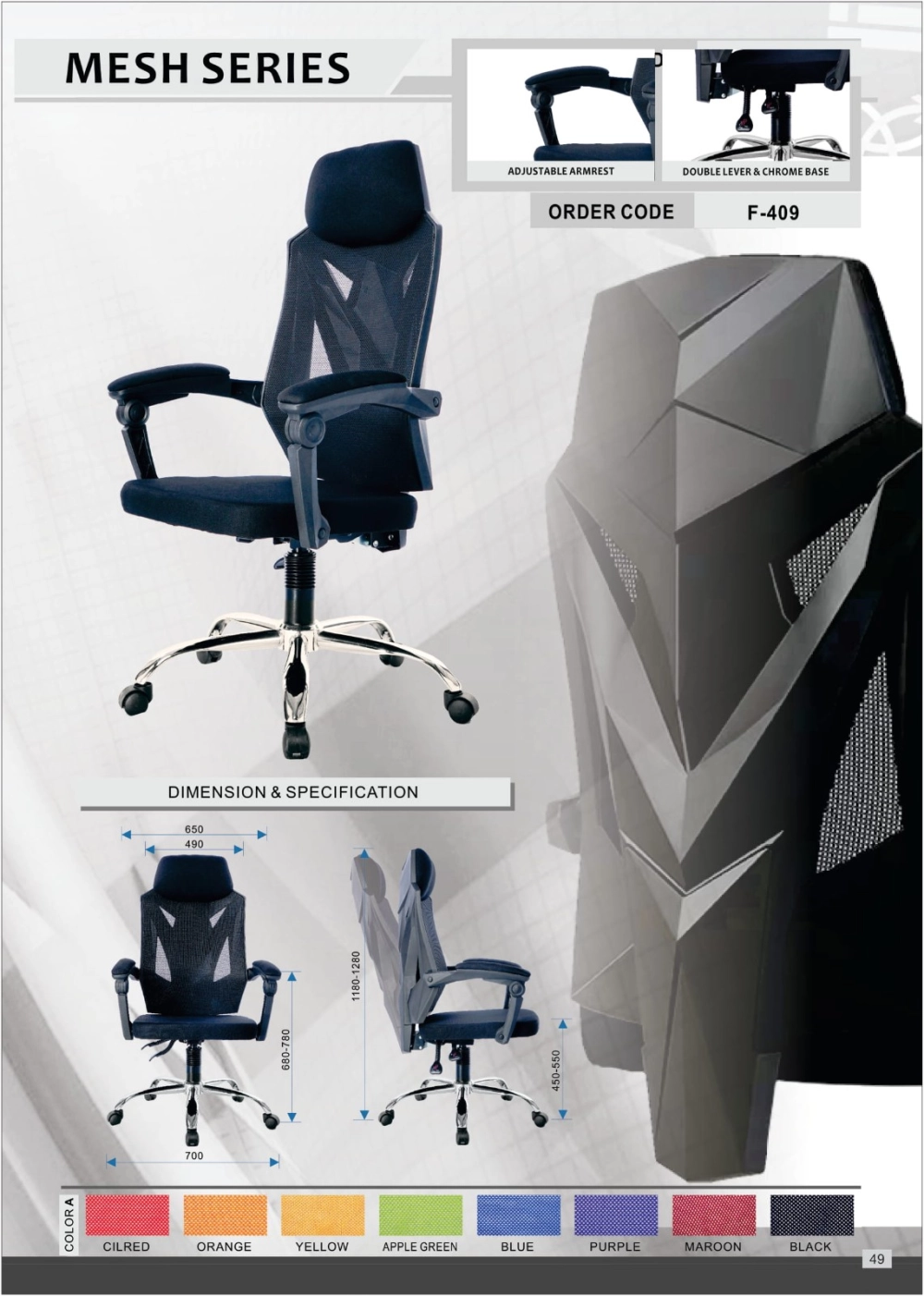 Ergonomic chair Mesh Office Chair Penang Business Grade Swivel Ergonomic Adjustable 