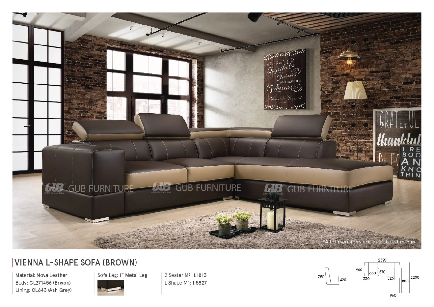 Vienna L-Shape Sofa (Leather)