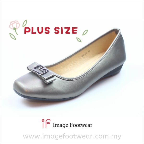 PlusSize Women Shoe with FLAT Sole- PS-169-26 - GREY Colour Plus Size Shoes  Malaysia, Selangor,