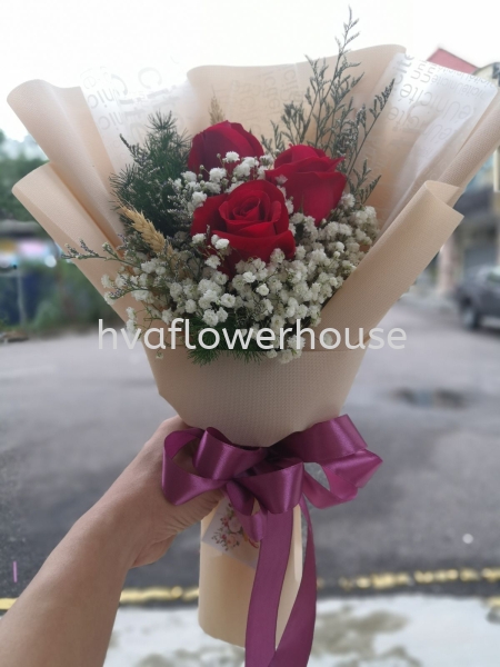 Red Rose S02 Roses Bouquet Johor Bahru (JB), Malaysia, Ulu Tiram Supplier, Suppliers, Supply, Supplies | HV A Flower House