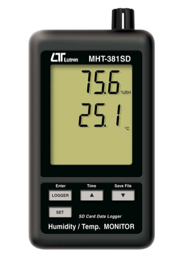 lutron mht-381sd humidity/temp. data recorder + sd card real time data recorder