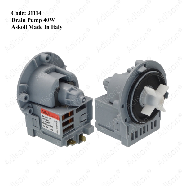 Code: 31114 Askoll Magnet Pump 40w Italy Water Pump / Drain Pump Washing Machine Parts Melaka, Malaysia Supplier, Wholesaler, Supply, Supplies | Adison Component Sdn Bhd