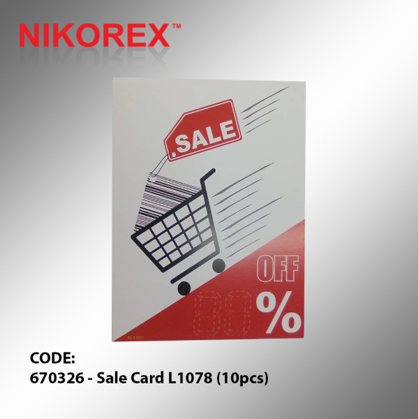 670326 - Sale Card L1078 (10pcs) SALES CARD SALES & PROMOTION CARDS Malaysia, Johor Bahru (JB), Kuala Lumpur (KL), Selangor, Melaka, Perak, Pahang, Singapore Supplier, Manufacturer, Supply, Supplies | Nikorex Display Products (M) Sdn Bhd