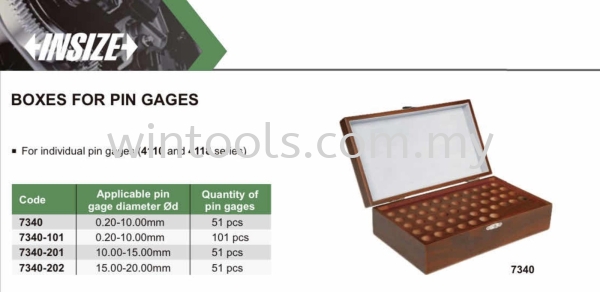 BOXES FOR PIN GAUGES  BOXES FOR PIN GAUGE PIN GAUGES INSIZE (CHINA) Penang, Malaysia Supplier, Suppliers, Supply, Supplies | Wintools Engineering Technology Sdn Bhd