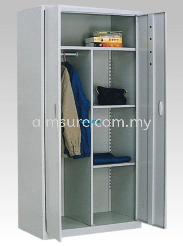 Full height wardrobe steel cabinet with lock