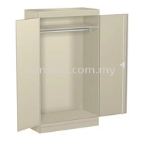 Full height swing door cabinet with rod
