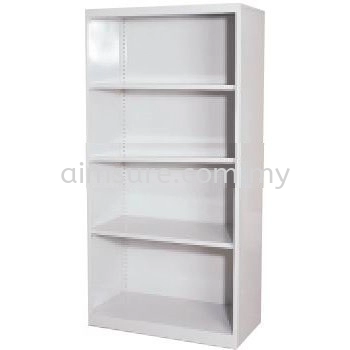 Full height open shelf steel cabinet