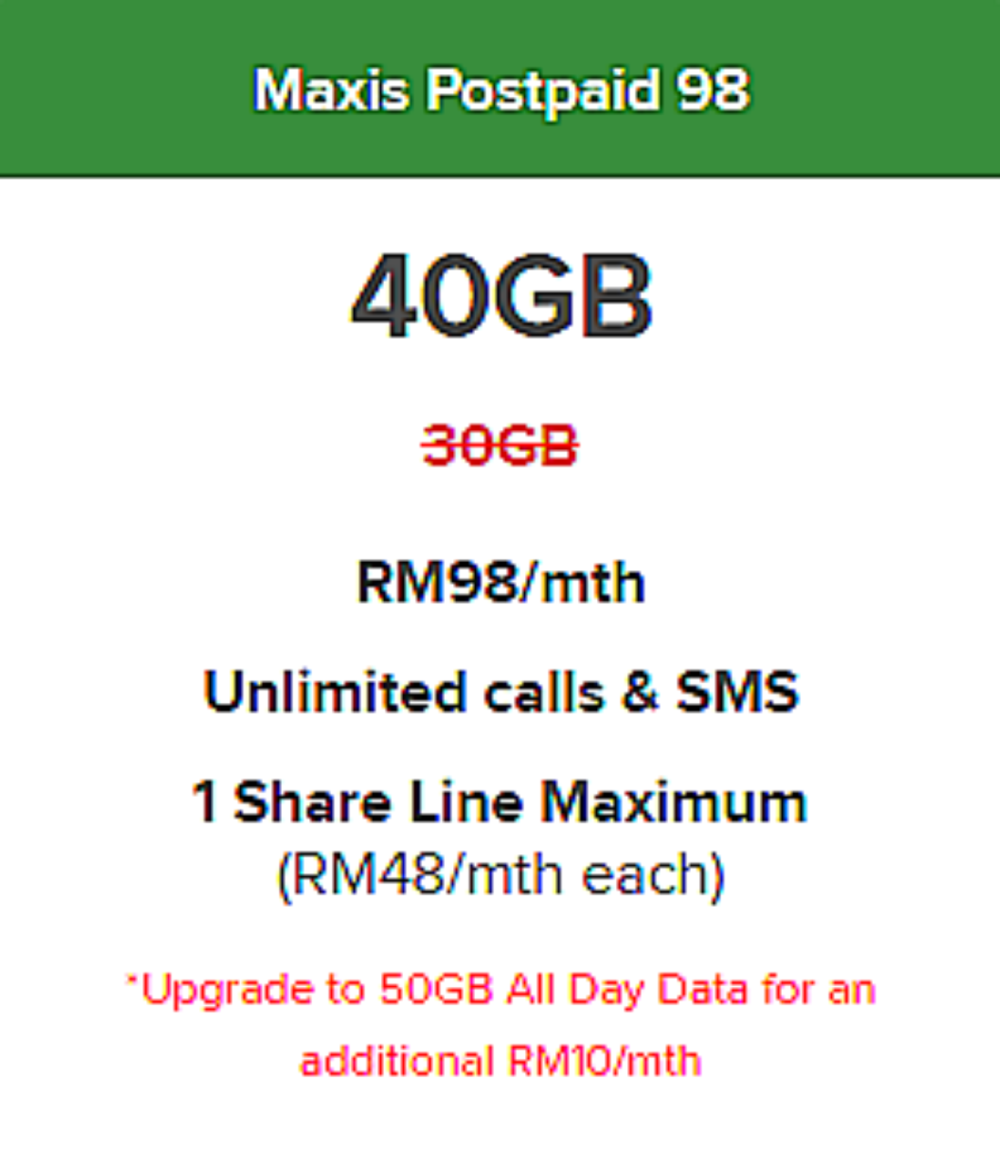 Maxis Postpaid 98 Maxis Postpaid Malaysia Kedah Alor Setar Service Pda Factor