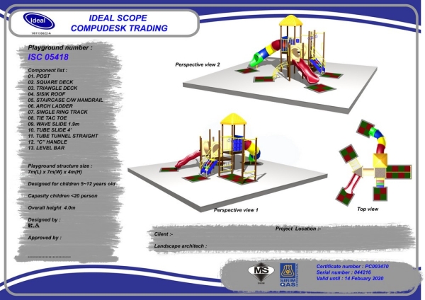 ISC 05418 Playground Malaysia, Seremban, Negeri Sembilan Manufacturer, Supplier, Supply, Supplies | Ideal Scope Playground Sdn Bhd