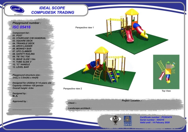 ISC 05416 Playground Malaysia, Seremban, Negeri Sembilan Manufacturer, Supplier, Supply, Supplies | Ideal Scope Playground Sdn Bhd