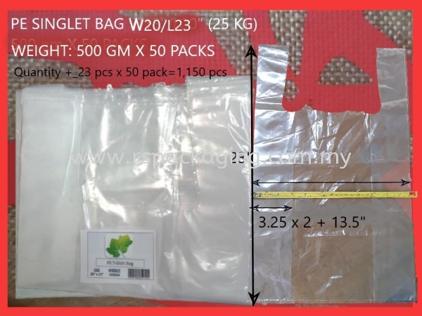 W20''/L23'' PE SINGLET BAG (+-25 KG) NORMAL SHOPPING BAG PLASTIC BAGS Kuala Lumpur (KL), Malaysia, Selangor, Kepong Supplier, Suppliers, Supply, Supplies | RS Peck Trading