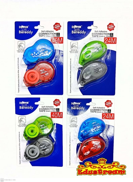 DOLPHIN CORRECTION TAPE 5 MM x 20 M Correction Tape/Pen Writing & Correction Stationery & Craft Johor Bahru (JB), Malaysia Supplier, Suppliers, Supply, Supplies | Edustream Sdn Bhd