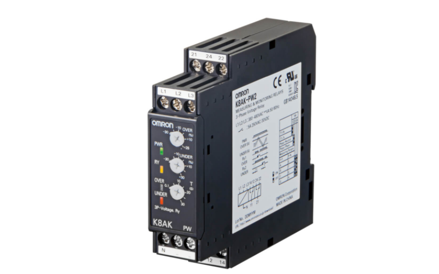 omron k8ak-pw ideal for monitoring 3-phase power supplies for industrial facilities and equipment. 22.5 mm