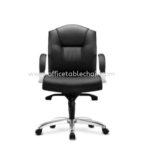 PRIMA DIRECTOR MEDIUM BACK LEATHER CHAIR C/W ALUMINIUM DIE-CAST BASE PR 121L