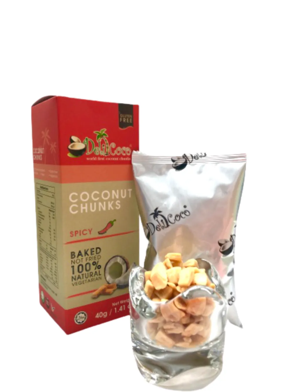 Delicoco Coconut Chunks Spicy Crunch D/Cut box (60 grams)