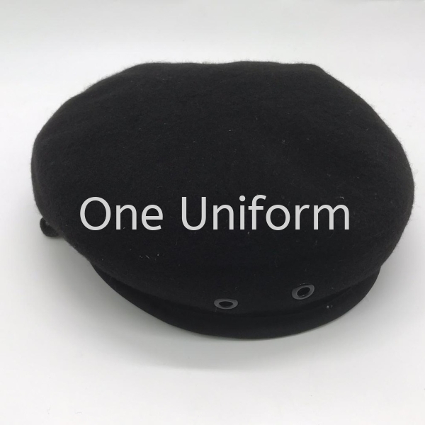 ACSC09 Wool Beret Hitam Cap Penang, Malaysia, Bukit Mertajam Supplier, Suppliers, Supply, Supplies | ONE UNIFORM ENTERPRISE