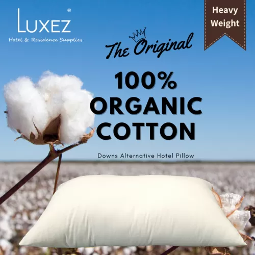 Luxez Organic Cotton Downs Alternative Hotel Pillow - Luxez Sdn Bhd