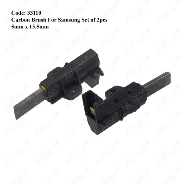 Code: 33110 Carbon Brush Samsung 13.5 x 5mm 2pz Set Carbon Brush Washing Machine Parts Melaka, Malaysia Supplier, Wholesaler, Supply, Supplies | Adison Component Sdn Bhd