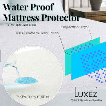 Luxez Water Proof Terry Cotton Mattress Protector