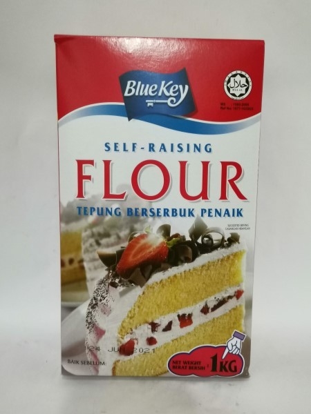 Bluekey Self Raising Flour 1kg 自发粉非清真干粮杂货柔佛 新山 马来西亚 古来 士乃供应商 批发商 供应 新蓝星有限公司