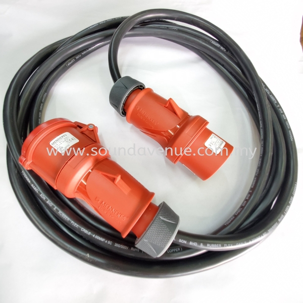 Mennekes 32a5p plug and connector with TRS power cable Power Cable & Accessories Kuala Lumpur (KL), Malaysia, Selangor, Pudu Supplier, Supply, Supplies, Manufacturer | Sound Avenue Sdn Bhd