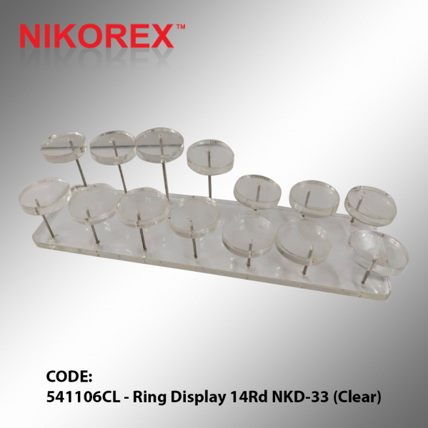 541106CL - Ring Display 14Rd NKD-33 (Clear) Ring Display JEWELRY DISPLAYS Malaysia, Johor Bahru (JB), Kuala Lumpur (KL), Selangor, Melaka, Perak, Pahang, Singapore Supplier, Manufacturer, Supply, Supplies | Nikorex Display Products (M) Sdn Bhd