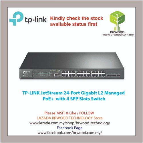 TP-LINK T2600G-28MPS(TL-SG3424P): JetStream 24-Port Gigabit L2 Managed PoE+ with 4 SFP Slots Switch 